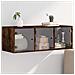 Mobile A Muro Con Ante In Vetro Rovere Fumo 102x37x35 Cm - Foto miniatura 1