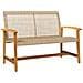 Panca da Giardino Beige 112 cm in Polyrattan e Legno di Acacia - Foto miniatura 2