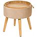 Sgabello Contenitore Neely Velluto Beige - Foto miniatura 2