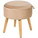 Sgabello Contenitore Neely Velluto Beige - Foto miniatura 7