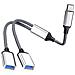 Adattatore Da Tipo C A Doppio Usb 2.0 Silver - Foto miniatura 2
