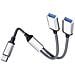 Adattatore Da Tipo C A Doppio Usb 2.0 Silver - Foto miniatura 3