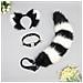 Set Di Orecchie E Coda Da Volpe Fatti A Mano, Accessori Per Cosplay Black&white - Foto miniatura 2