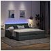 Pouf Letto Con Materasso E Led Grigio Scuro 180x200cm Tessuto - Foto miniatura 3