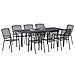 Set Mobili Corridoio  9 Pezzi Acciaio Antracite, Tavolo Giardino Estensibile  Antracite (140-210)x90x73 cm Acciaio - Foto miniatura 8