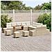 Set da giardino  da 14 pezzi con cuscini beige in polyrattan, Divano da giardino a 2 posti  con cuscini beige in polyrattan, Set da pranzo da giardino  da 4 pezzi con cuscini beige in polyrattan - Foto miniatura 3