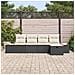 Set di Divani da Giardino con Cuscini Nero Polyrattan - Foto miniatura 3