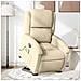 Poltrona Alzapersona Massaggiante Reclinabile Crema in Tessuto - Foto miniatura 2