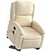 Poltrona Alzapersona Massaggiante Reclinabile Crema in Tessuto - Foto miniatura 3