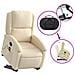 Poltrona Alzapersona Massaggiante Reclinabile Crema in Tessuto - Foto miniatura 6