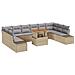 Set da pranzo da giardino 11 pezzi con cuscini beige in rattan e acacia - Foto miniatura 1