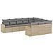 Set Divano da Giardino 10 pz con Cuscini Beige in Polyrattan - Foto miniatura 1