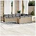 Set Divano da Giardino 10 pz con Cuscini Beige in Polyrattan - Foto miniatura 2