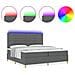 Letto a molle con materasso Grigio scuro 200 x 200 cm Tessuto - Foto miniatura 4