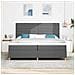 Letto a molle con materasso Grigio scuro 200 x 200 cm Tessuto - Foto miniatura 5