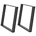 Gambe per tavolo da pranzo a forma di U 2 pz Antracite 90x(72-73) cm Acciaio - Foto miniatura 2