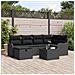 Set Divano da Giardino con cuscino 7 pcs Nero Poly Rattan - Foto miniatura 2