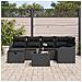 Set Divano da Giardino con cuscino 7 pcs Nero Poly Rattan - Foto miniatura 3