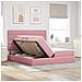Letto con luci a strisce a LED Rosa 180 x 200 cm Velluto - Foto miniatura 5