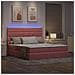 Letto con luci a strisce a LED Rosa 180 x 200 cm Velluto - Foto miniatura 6