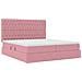 Letto con luci a strisce a LED Rosa 180 x 200 cm Velluto - Foto miniatura 7
