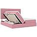Letto con luci a strisce a LED Rosa 180 x 200 cm Velluto - Foto miniatura 9
