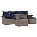 Set Divano da Giardino con cuscino 6 pcs Grigio polyrattan - Foto miniatura 1