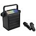 Karaoke Portatile Party Star Con 2 Microfoni Wireless, Bluetooth, Luci Led, Usb, Micro Sd, Aux E Jack, Batteria Ricaricabile, 30 W, Autonomia 7-8 Ore - Foto miniatura 4