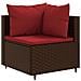 Set Divani da Giardino 5 pz con Cuscini Marrone in Polyrattan - Foto miniatura 4