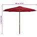 Ombrellone da Esterni con Palo in Legno 350 cm Rosso Borgogna - Foto miniatura 3