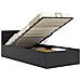 Giroletto Con Contenitore Idraulico Nero Similpelle 90x200cm - Foto miniatura 1