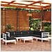 Set Divani Da Giardino 8 Pz Con Cuscini Bianchi Legno Di Pino - Foto miniatura 1
