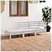 Set Divani da Giardino 3 pz Bianco in Legno Massello di Pino - Foto miniatura 1