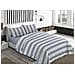 Sacco Copripiumino Piumone Letto In 100% Cotone Made Italy Vari Disegni Rp Piazza 1-2 Righine Blu - Foto miniatura 1