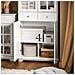 Credenza Alta Per Cucina, Mobile Buffet In Legno, Armadio Dispensa In Stile Moderno Bianco Fsb76-w - Foto miniatura 4