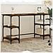 Scrivania Rovere Fumo 140x50x75 Cm Metallo E Legno Multistrato - Foto miniatura 1