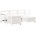 Set Salotto da Giardino 5 pz Bianco in Legno Massello di Pino - Foto miniatura 1