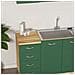 Cassettiera Per Cucina Mobile Mobiletto 4 Cassetti In Legno Colore Verde - Foto miniatura 3