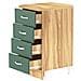 Cassettiera Per Cucina Mobile Mobiletto 4 Cassetti In Legno Colore Verde - Foto miniatura 1