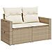 Divano Da Giardino Con Cuscini A 2 Posti Beige In Polyrattan - Foto miniatura 3