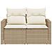 Divano Da Giardino Con Cuscini A 2 Posti Beige In Polyrattan - Foto miniatura 4