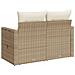 Divano Da Giardino Con Cuscini A 2 Posti Beige In Polyrattan - Foto miniatura 6