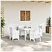 Set pranzo 5 pezzi giardino con cuscini in polyrattan bianco - Foto miniatura 3