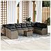 Set di divani da giardino  11 pezzi con cuscini grigi in polyrattan acacia, Divano da giardino a 2 posti  con cuscini grigi in polyrattan - Foto miniatura 2