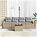 Set Divano da Giardino 5 Pezzi con Cuscini Beige in Polyrattan Acacia - Foto miniatura 3