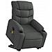 Poltrona Alzapersona Massaggi Elettrica Grigio Scuro Tessuto - Foto miniatura 3