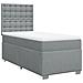 Giroletto a Molle con Materasso Grigio Chiaro100x200 cm Tessuto - Foto miniatura 1