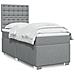 Giroletto a Molle con Materasso Grigio Chiaro100x200 cm Tessuto - Foto miniatura 2