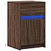 Comodino con Luci LED Rovere Marrone in Legno Multistrato - Foto miniatura 3