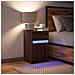 Comodino con Luci LED Rovere Marrone in Legno Multistrato - Foto miniatura 4